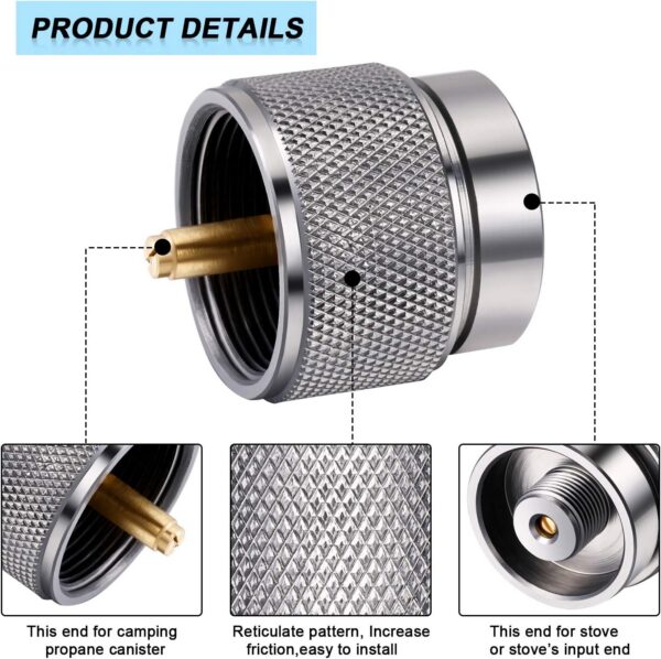 7cf1e7f9a838f602 Hotop 2 Pieces Camping Stove Adapter 1 Lb Propane Small Tank Input EN417 Lindal Valve Output Outdoor Cylinder LPG Canister Adapter