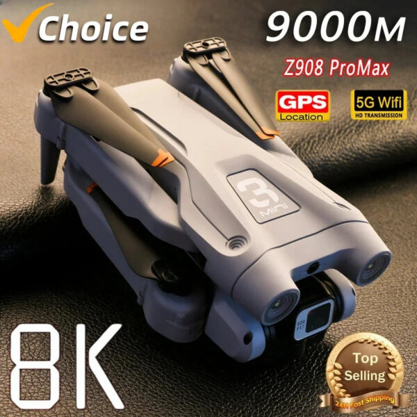 New Z908 ProMAX Drone Professional 8K HD Dual Camera 5G WIFI Optical Flow Obstacle Avoidancel Foldable Quadcopter Toys Gifts