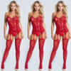 Sexy Woman Lingerie Fishnet Mesh Stockings Porno Bodystocking For Sex Erotic Bodysuit Open Crotch Tights High Waist Pantyhose