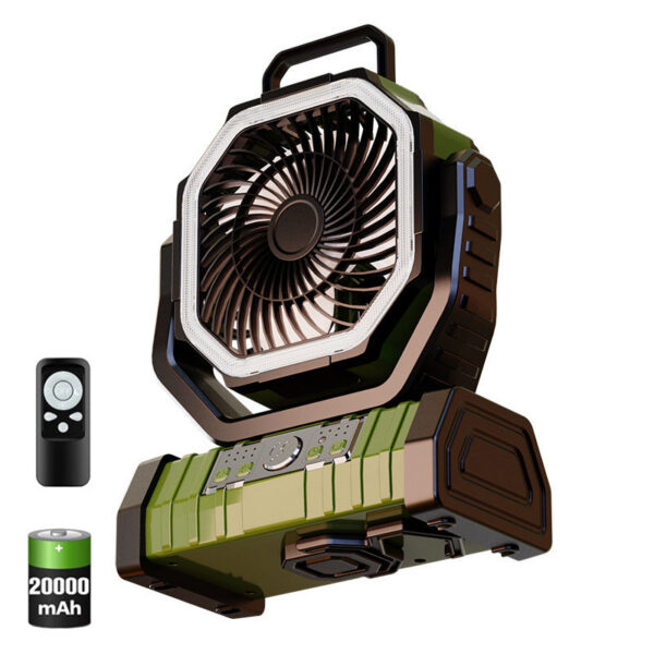 7d15dcd1a39962fe 20000mAh Battery Operated Fan, Portable Rechargeable Desk/Camping with LED Light and Hook, Outdoor Fan for Tent Car Trip