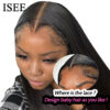 7d1ab6c6c73728c3 ISEE Wig Human Hair Ready To Straight Glueless Preplucked Wear And Go 6X4 HD Front Wigs PreCut Lace