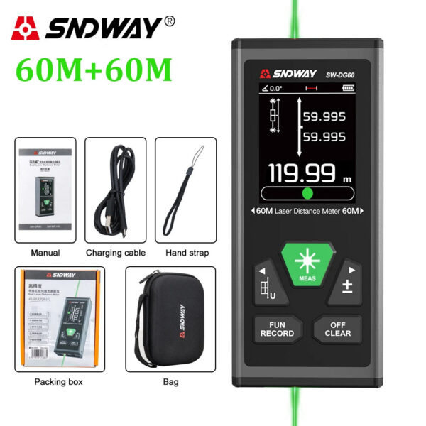 7d1d4aca47289014 SNDWAY SW Rangefinder Digital Distance Professional High Precision Mini Range Finder Laser Tape Measure Trena Meter