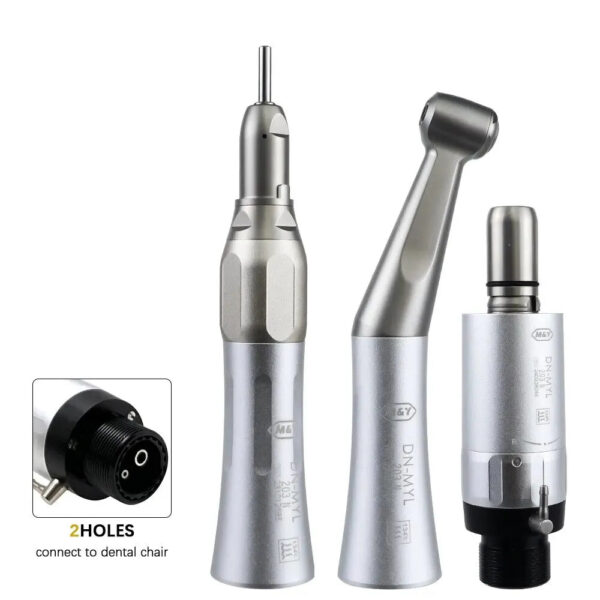 NSK FX23 Style Dental Low Speed Handpiece Kits Teeth Polishing Contra Angle Air Motor External Water Spray 2/4H Connector E-type