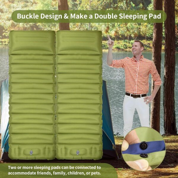 7d28a691b70054a3 MEETSUN Insulated Sleeping Mat for Camping,50D Poly Pongee Fabric,Wear-Resistant,Enlarged Size,5" Thick Camping Mattress Pad with Built-in Foot Pump,Lightweight Sleeping Pad for Backpacking,Car,Tent.