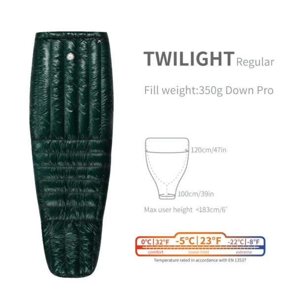 AEGISMAX Wind Hard Twilight 10D -5 Degree 800FP Down Ultralight Camping Quilt Sleeping Bag Winter Hiking Equipment