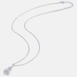 7d433f57ca4033d9 SP-LAM 2PCS Moissanite 5mm And 6.5mm 1.5CT D Color Diamond Gemstone Pendant Sterling Sier Chain Necklace Women Jewelry