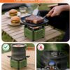 Indwell Camping Stove with Infrared Burner, Single Burner Propane Stove Ultra-Thin Design Adjustable Flame Control Wind-Resistant Portable Gas Cooker for Camping Hiking Outdoor Cooking