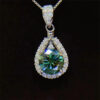 7d5d5f686c97fec3 Houtros 1-20Carat Moissanite Necklace for Women D Color VVS1 Round Cut Diamond Pendant Sterling Sier Chain