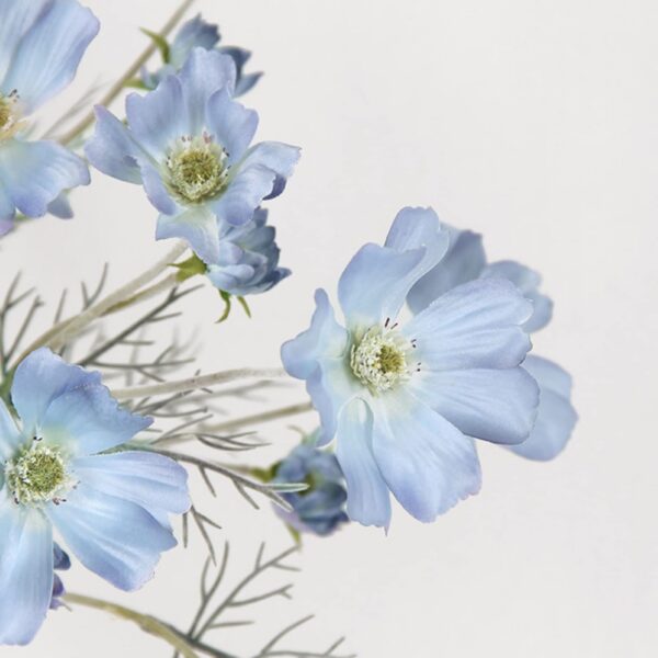 7d6250bb456f66aa 2 Pcs Artificial Fake Flowers Plants Cosmos Silk Flower Arrangements Wedding Bouquets Decorations Plastic Floral Table Centerpieces for Home Kitchen Garden Party Decor Approx 23.6'' High - Light Blue