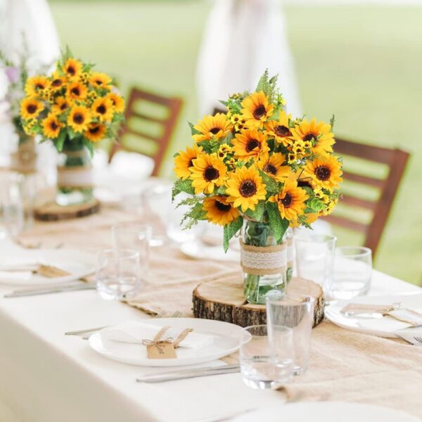 7d6ce51f1b225e71 AmyHomie Artificial Sunflower Bouquets,2 Bunches Fake Wildflowers for Baby Shower Home Wedding Spring Decor, Bride Holding Flowers,DIY Garden Craft Art Decor