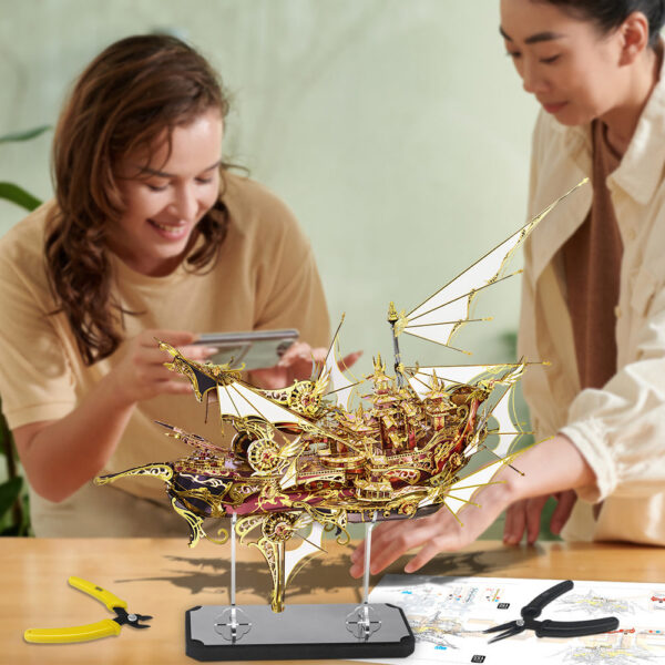 7d725c55f3949b98 Piececool 3d Metal Puzzles Nine Heavens Boat Ship Model Building Kit DIY Toy Jigsaw for Adult Brain Teaser Creative Gifts 701pcs