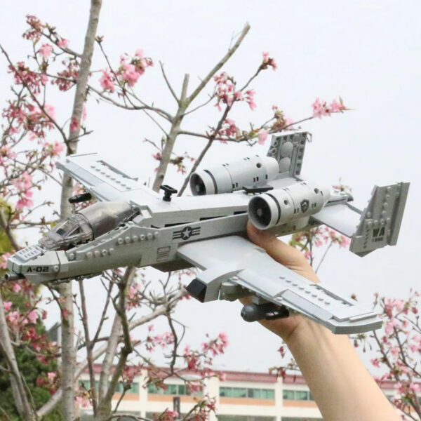 7d73b6bd738b0b2d US Military A-10 Fighter Building Blocks Arms Vehicle Model New Type Armored Thunderbolt II Plane Bricks Boys Toys