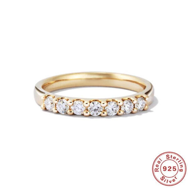 ROXI Ring 2.5mm Gold Half Eternity Bubble Rings For Women Wedding Diamond Engagement Band Moissanite Jewelry
