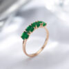 7d7d85b5f8cbb81d 100% rose Gold Ring for Women Natural emerald gemstone Jewelry De Bizuteria Anillos Mujer Gemstone gold Rings Box