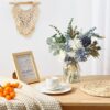 7dbf86742e886ee5 CEWOR Artificial Flowers with Vase Faux Flowers in Vase Fake Flowers Bouquet for Table Centerpiece Decorations Home Kitchen Decor