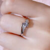 With Certified Original Sier Ring 0.5 Carat Zirconia Diamond Engagement Wedding Band Fine Jewelry Accessories for Women