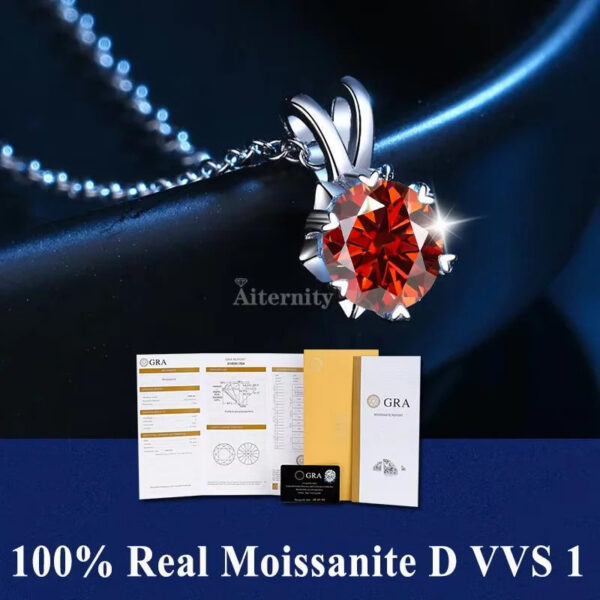 7dd13d8b3db7a569 S925 Sterling Silver High Jewellery 100% Moissanite Pendant Necklace D Colour with GRA Certificate for Ladies' Wedding, Party