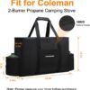 7dda6f258dc7d600 Camp Stove Carry Bag, Camping Stove Carrying Case for Coleman 2-Burner, 1680D Stove Storage bag, with Double Zipper, 2 Adjustful Side Pockets, Fits Grills/Stoves up to 23.6 x 14.5 x 5.5Inches
