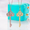 7dea297287394d77 Real Sterling Sier Pendant Gold Plated Fashion Diamond Key Necklace New Wedding Dinner Party Fine Jewelry for Women