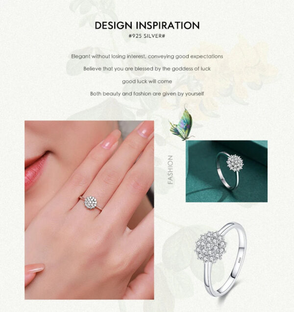 7df07f8fff038fce Modian 925 Sterling Silver Classic Sparkling Simple CZ Finger Ring Platinum Plated Wedding Jewelry For Women Anniversary Gift