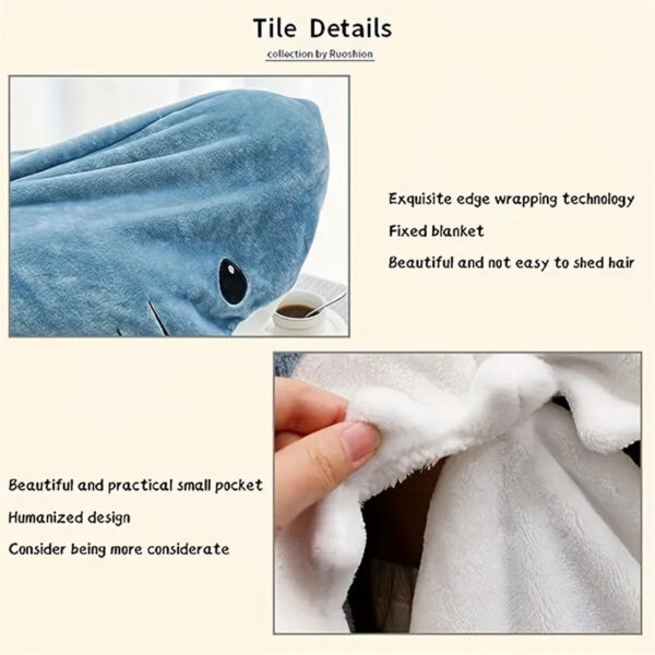 7e0342f9b3bb8f0a 1pc New Shark Adult Wearable Winter Warm Blanket Hooded Playsuit Onesie Funny Sleeping Bag For Slumber Party
