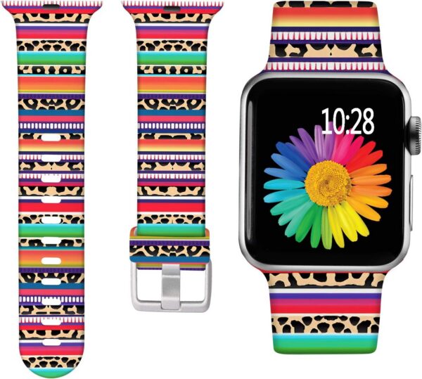 Laffav Compatible with Apple Watch Band 41mm 40mm 38mm iWatch Series 9 & Ultra 2 & SE & Ultra & Series 8/7/6/5/4/3/2/1 for Women Men, Colorful Jellyfish, M/L