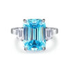 7e2743faa847e7f9 Wong Rain Luxury 925 Sterling Silver Emerald Cut 10CT Aquamarine Lab Sapphire Gemstone Wedding Engagement Jewelry Ring Wholesale