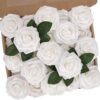 N&T NIETING Artificial Flowers, 25Pcs Fake Flowers Roses Perfect for DIY Wedding Bouquets Centerpieces Bridal Shower Party Home Flower Arrangement Decorations, Rainbow Color