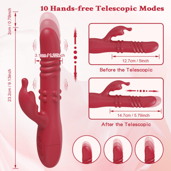 7e383568f00d3491 Rabbit Vibrator for Women Telescc Dildo Powerful G-Spot Vibrating Rotating Beaded Clit Stimulator Female Masturbator Sex Toys