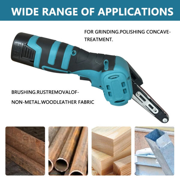 New Electric Mini Belt Sander Sand Variable Speed Angle Grinder Tool Cordless Belt Sander Polisher Power Tool For 16.8V Battery