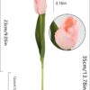 IPOPU 12PCS Pink Tulips Artificial Flowers for Decoration Fake Tulips Real Touch Fake Pink Flowers Artificial Floral Arrangements Pink Faux Tulips Decor Table Home Kitchen Wedding Decorations (Pink)