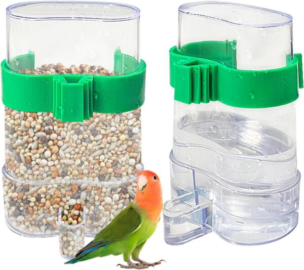 7e4ed48a31a675a8 2 Pcs Automatic Bird Water Dispenser, Parrot Bird Water Feeder, Bottles Bird Drinker Seed Food Container, Parakeet Cage Accessories for Parakeet Budgies Cockatiel Lovebird Small Birds Canary Finch