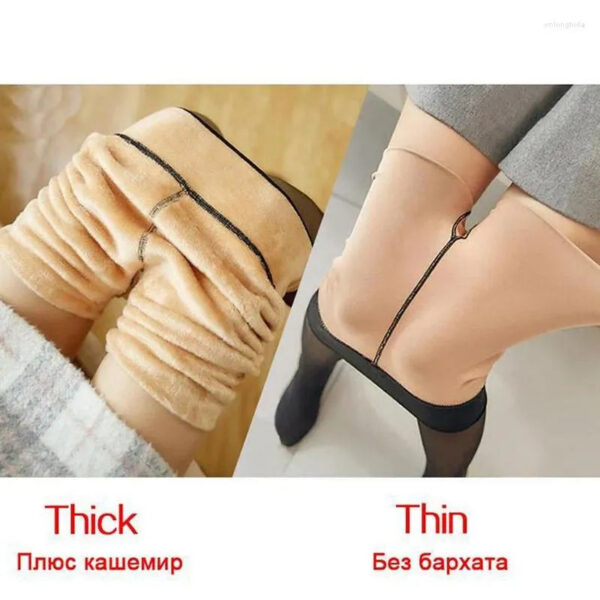 7e4f12fd7374c13e Women Socks Women's Fleece Tights Ladies Leggings Fake Translucent Pantyhose Thick Panty Warm Winter Thermal Stockings Woman