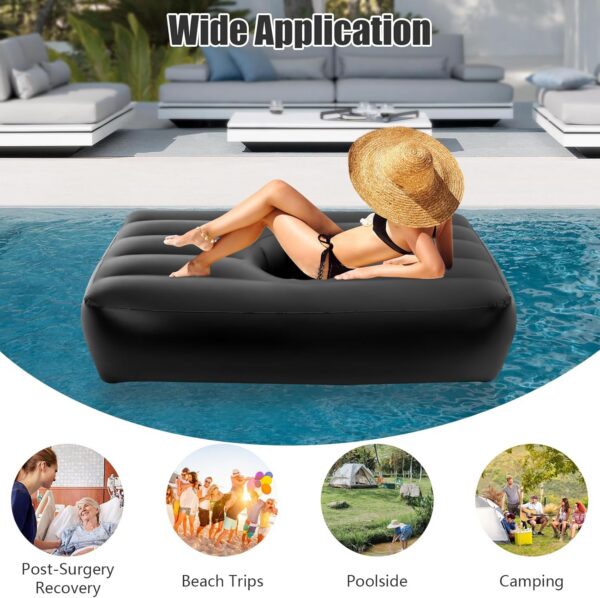 7e57c92bb9b9177f BBL Bed 72" x 40" Inflatable Mattress with Hole, BBL Bed After Surgery for Sleeping, Ergonomics PVC Pregnancy Bed, Inflatable Mattress Air Mattress for Camping Traveling Hiking (Black)