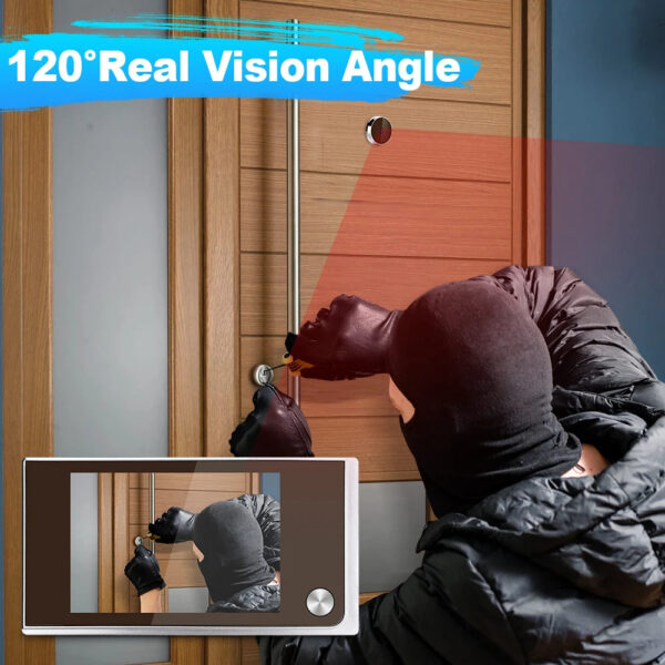 Awapow 3.5 Inch Doorbell Peephole Viewer Digital Door Camera 120° LCD 2 Million HD Pixels Cat Eye Door Bell Outdoor Monitor