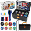 Bey X Spinning Toy Kit Gyro Metal Battle Tops with Launchers Organize Box Set Gift