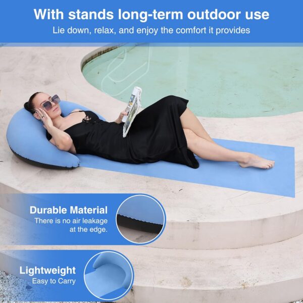7e5ca84b86b99a28 Strandmatte mit aufblasbarem Kissen, tragbare Matte, 178 x 76 cm (blau)