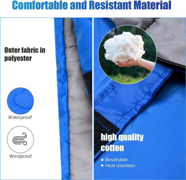 TANGZON 220x150cm Double Sleeping Bag, Extra Large Converts into 2 Waterproof Lightweight Camping Bags with 2 Pillows and Carrying Bag for Outdoor Hiking Backpacking Traveling