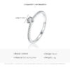 Modian Solid 925 Sterling Silver Simple Round Clear CZ Finger Rings For Women & Girls Cassic Wedding Statement Fine Jewelry Gift