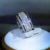 Exquisite White Zircon Full Diamond For Ladies Couple Sterling Sier Fashion Ring Party Birthday Jewelry Gift