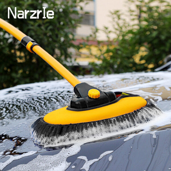 New Telescng Long Handle Mop Retractable Bent Bar Wash Brush Car Cleaning Tools