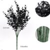 RECUTMS 12 Bundles Artificial Outdoor Plants, Artificial Greenery for Flower Arrangements Shrubs UV Resistant Faux Plastic Plants Spring Decorations for Home Front Porch Decor(White)
