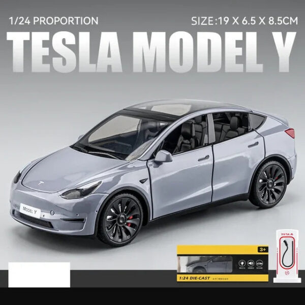 7e8c29f5dc0a22de 1:24 Tesla Y 3 S Metal Alloy Diecast Model Sound And Light Children's Toy Collectibles Birthday Gifts