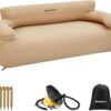 KingCamp Double Inflatable Couch Sofa Camping Chair Heavy Duty for Adults Two Person Outdoor Air Sofa with Fixed Webbing Support 880 lbs Blow Up Couch for Camping Picnic Beach Travel
