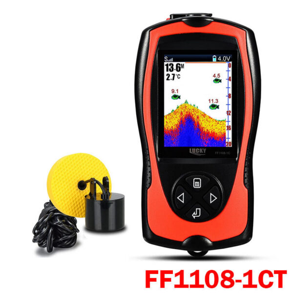 7ea2f4d49fb167d6 LUCKY Rechargeable Fish FF1108-1CWLA/CT Wireless Sonar Sensor Fishing Finder Color Display Max 45M Water Depth