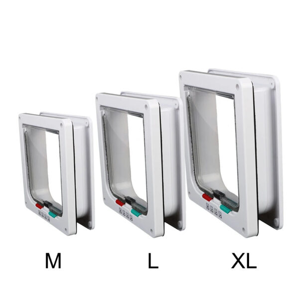 7ea3e0fb9a4341dc With 4 Way Lock Security Flap Door For Dog Kitten Cat Puppy Safety Gate Small Pet Supplies ABS Plastic