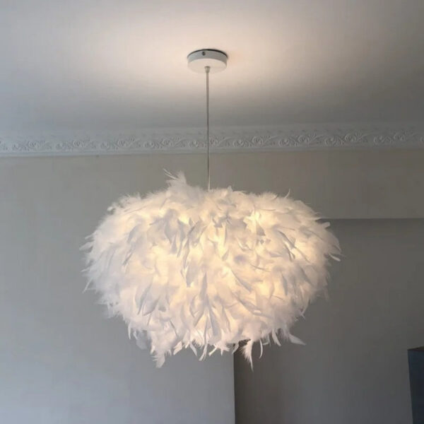 Mordern Pendant E27 Holder Fairy Hanging Lamp Goose Feather Bedroom Dining Room Loft Chandelier Ceig Light
