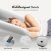 DIMAR GARDEN Inflatable Couch Flocked Blow Up Couch Mattress,Outdoor Air Sofa Bed for Camping,Full Size
