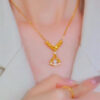 Authentic Gold Diamond Ginkgo Leaf Pendant Necklace Women's Exquisite Jewelry Gift Simple Zircon Neckchain