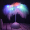 Creative Table Lamp Warm White Light Tree Feather Lampshade Girl LED Wedding Decorative Lights Birthday Gift Home Decor